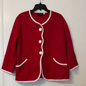 Bob Mackie Wearable Art Women's Jacket with White Trim like new sz L